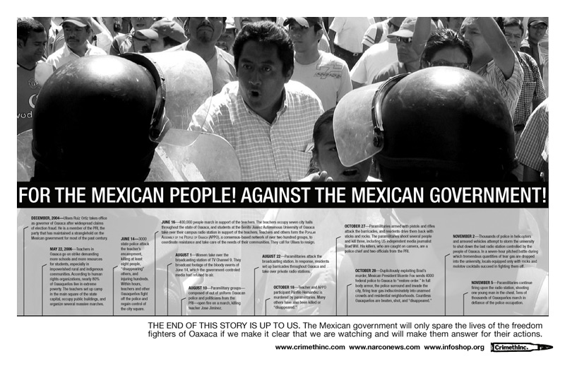 Photo recto de ‘For the Mexican People against the Mexican Government’