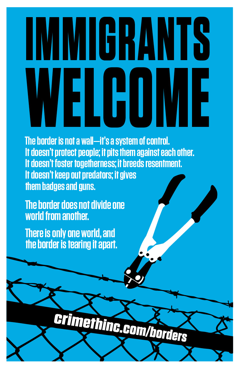 Photo recto de ‘Immigrants Welcome’