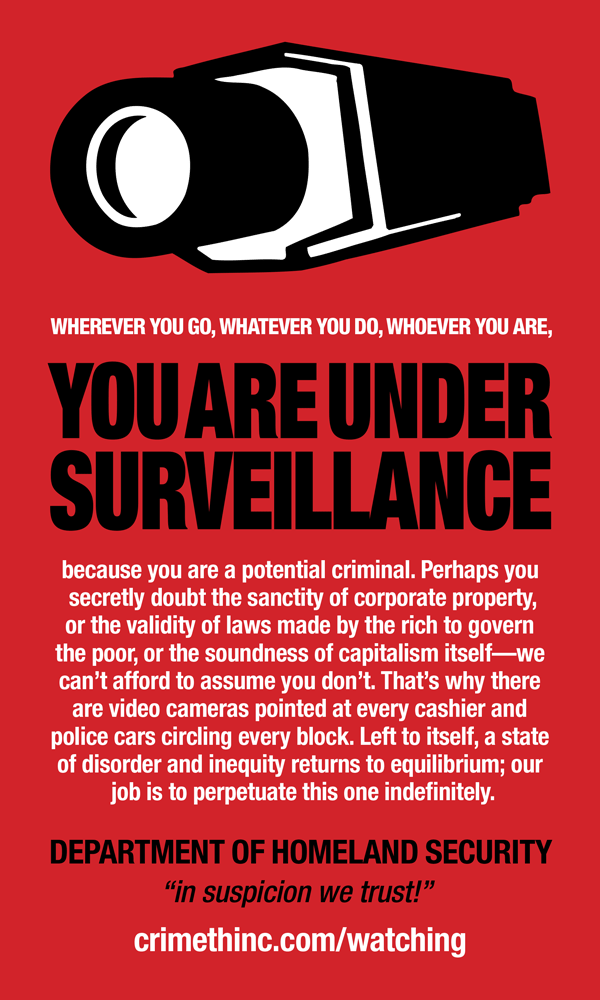 Photo recto de ‘You Are Under Surveillance’