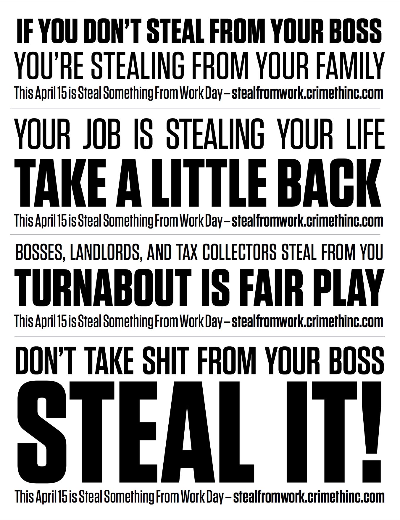 Photo recto de ‘Steal Something from Work Day’