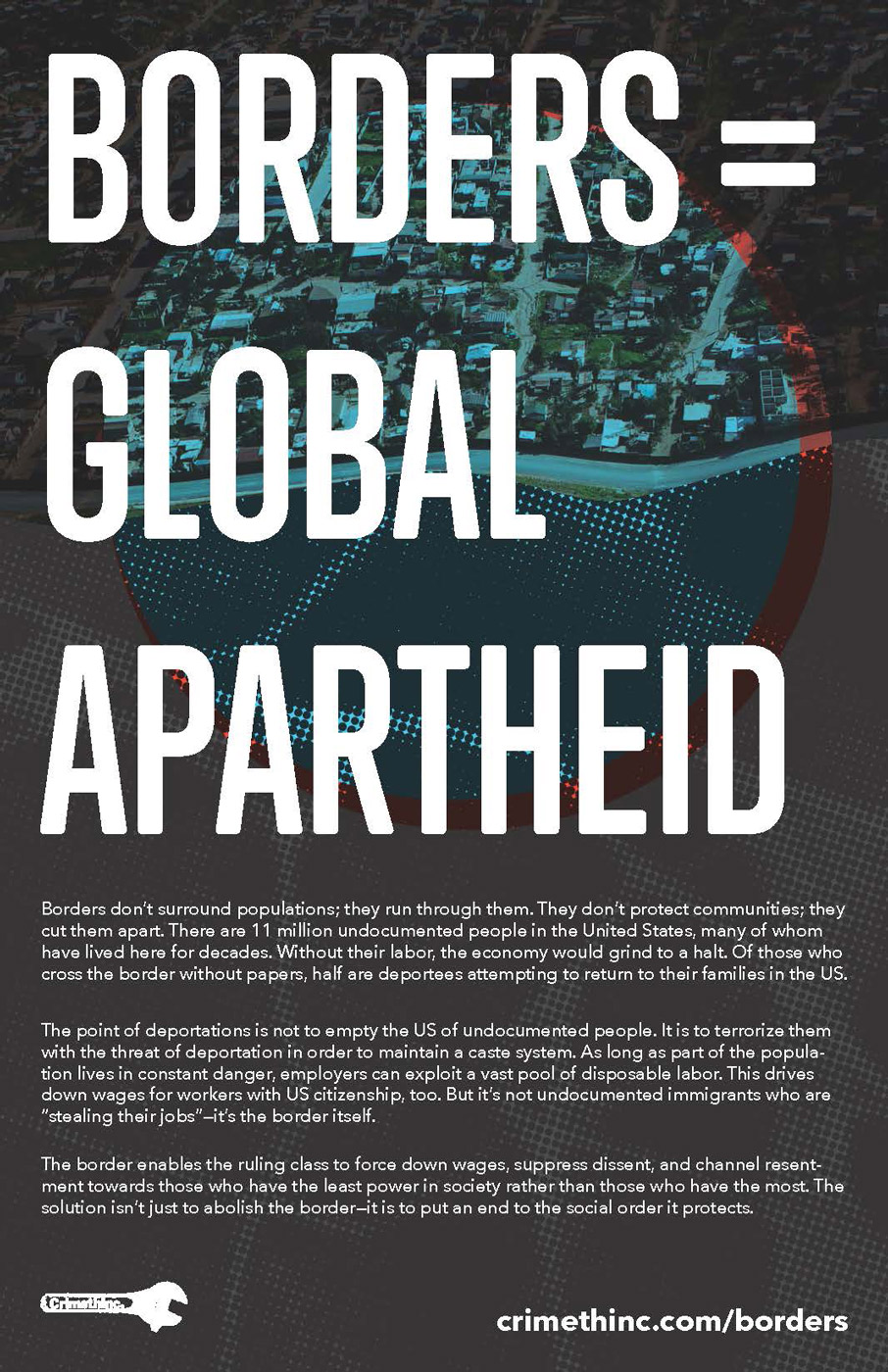 Photo recto de ‘Borders = Global Apartheid’