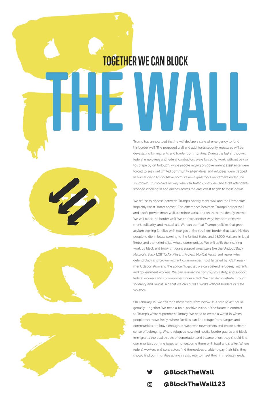 Photo recto de ‘Together We Can Block the Wall’