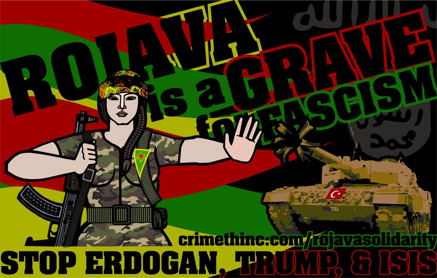 Photo recto de ‘Rojava is a Grave for Fascism - YPJ’